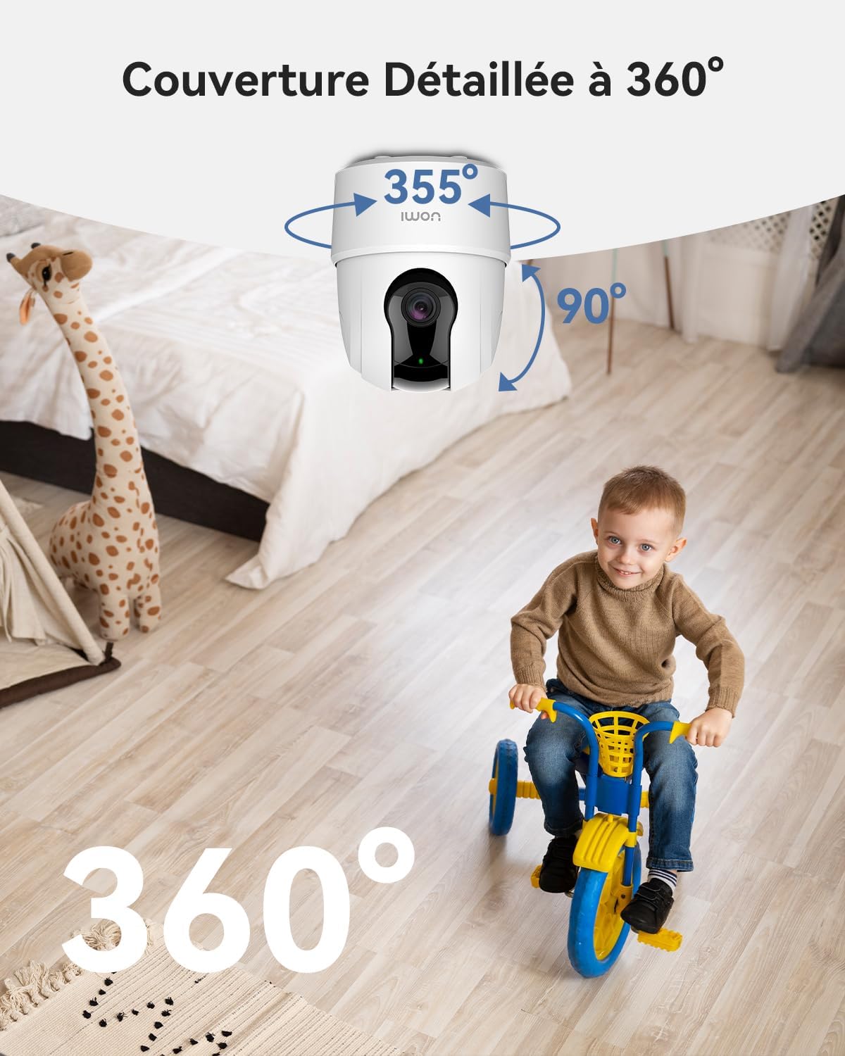 Caméra WiFi 2K 360° Imou – Surveillance Intérieure AI avec Suivi Intelligent, Audio Bidirectionnel, Sirène & Compatible Alexa