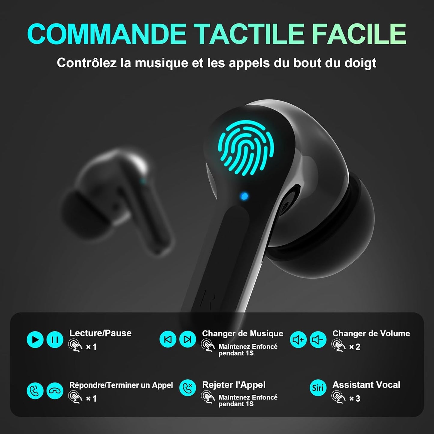 Écouteurs Bluetooth 5.3 Sans Fil – Son Hi-Fi Stéréo, Réduction de Bruit CVC, 35h d’Autonomie, USB-C – Compatibles iOS, Galaxy, Xiaomi, Oppo et Android