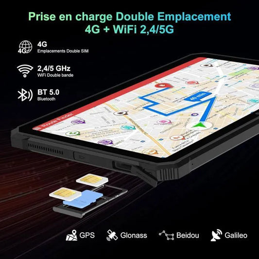 Active 8 Pro – Tablette Puissante Rugged 10,36" avec 16Go RAM, 256Go, Batterie 22000mAh & Double SIM 4G – Noir