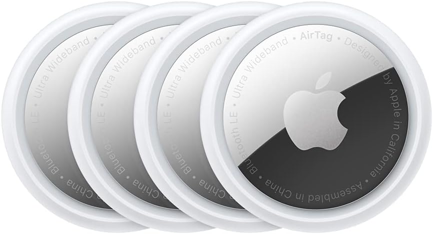 Apple AirTag Lot de 4 – Traceurs Bluetooth pour Localiser Objets & Accessoires