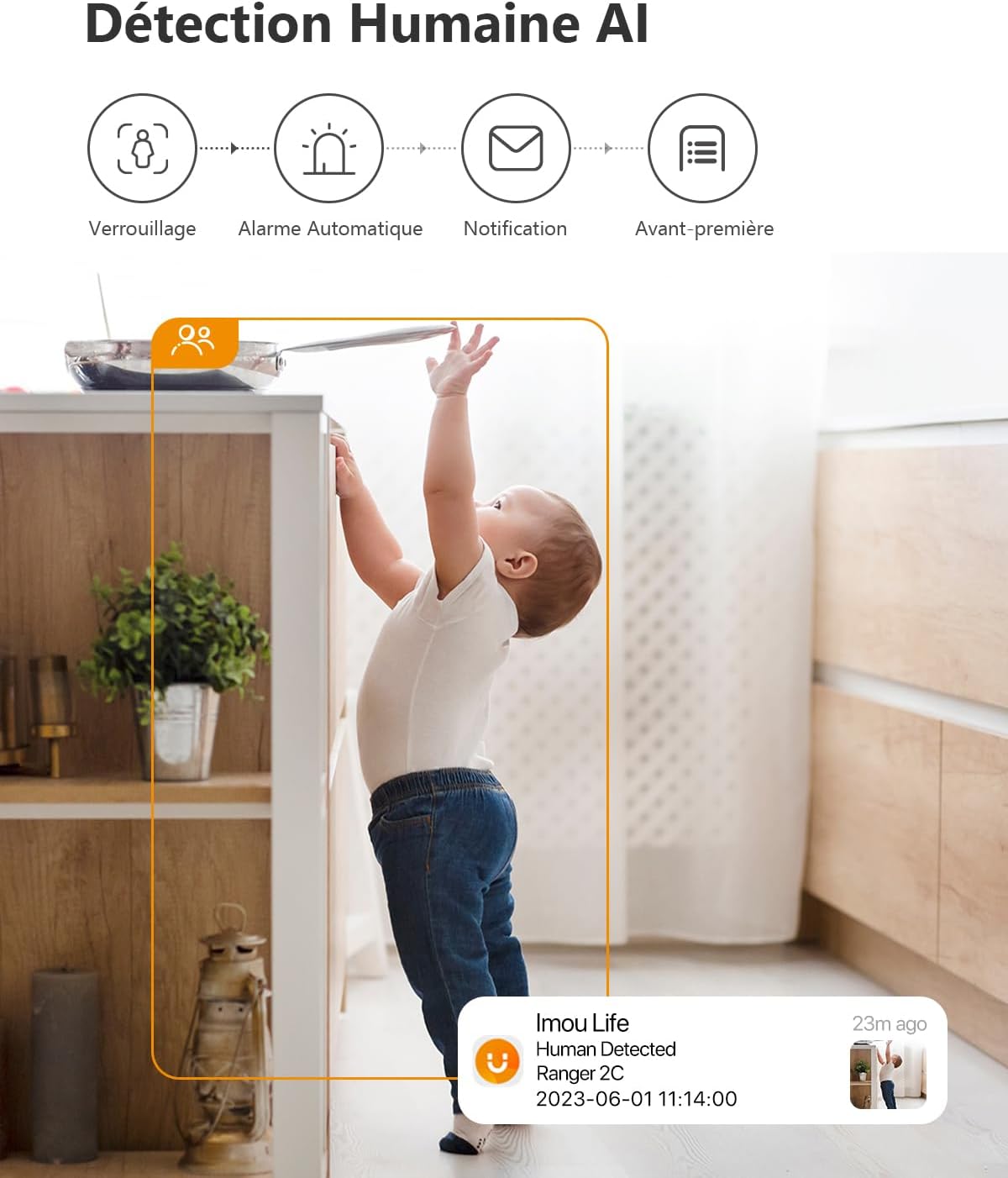 Caméra WiFi 2K 360° Imou – Surveillance Intérieure AI avec Suivi Intelligent, Audio Bidirectionnel, Sirène & Compatible Alexa