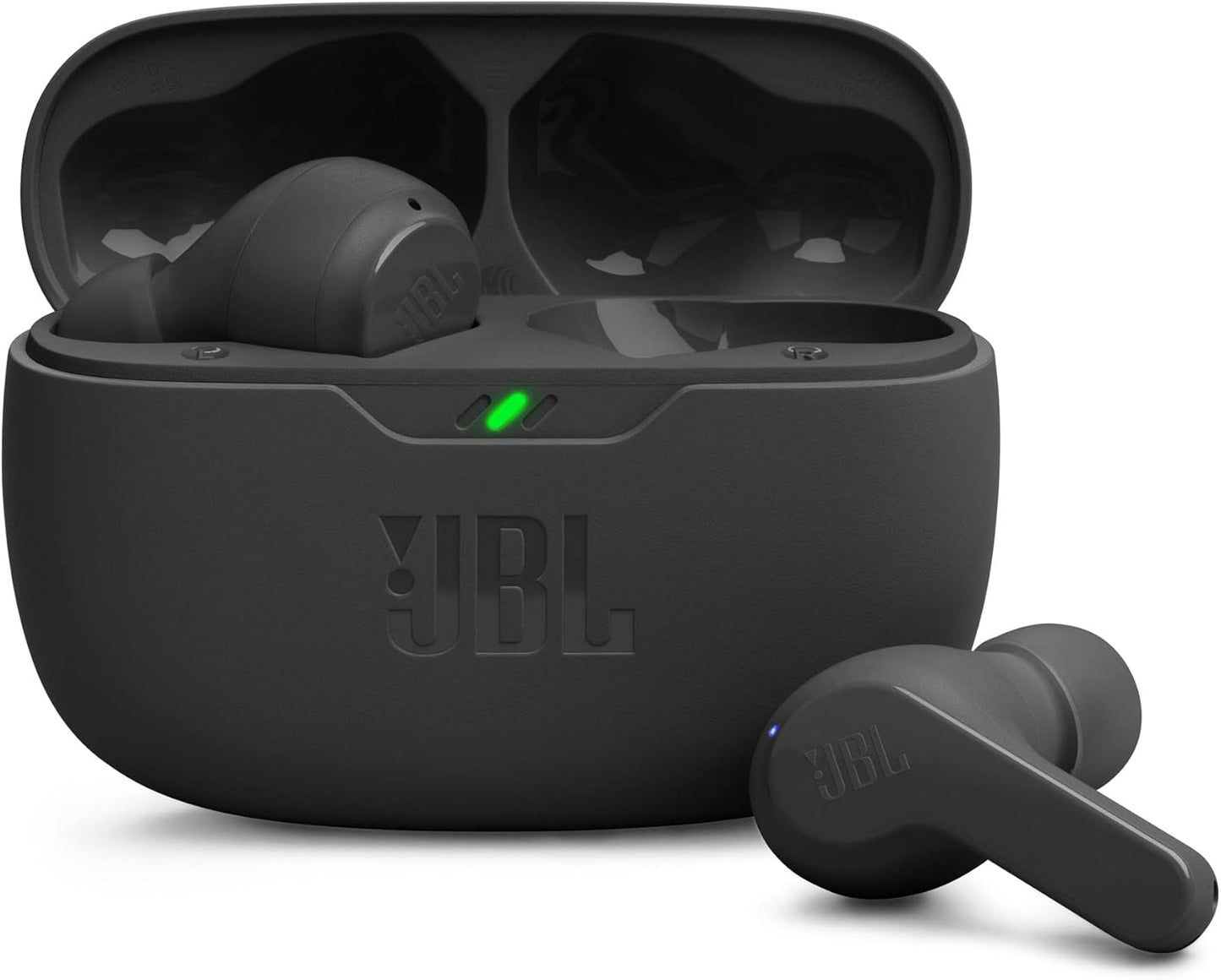 JBL Wave Beam – Écouteurs Intra-Auriculaires Sans Fil, Résistance IP54/IPX2, Appels Mains Libres, 32h d'Autonomie – Noir