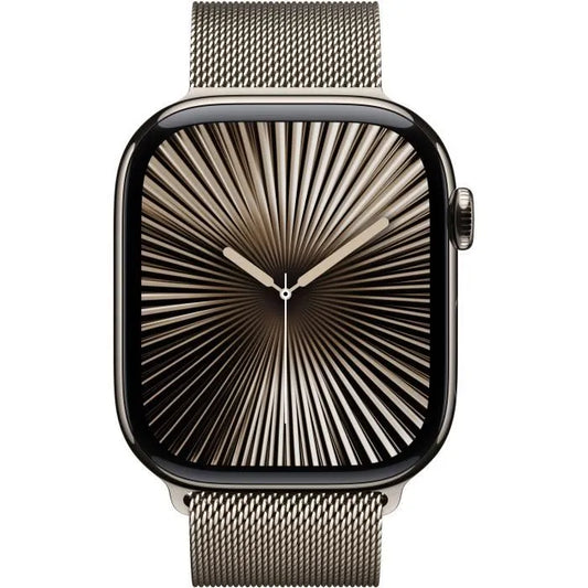 Apple Watch Series 10 – Titane Naturel 46 mm | GPS + Cellular avec Bracelet Milanese Loop – Taille S/M