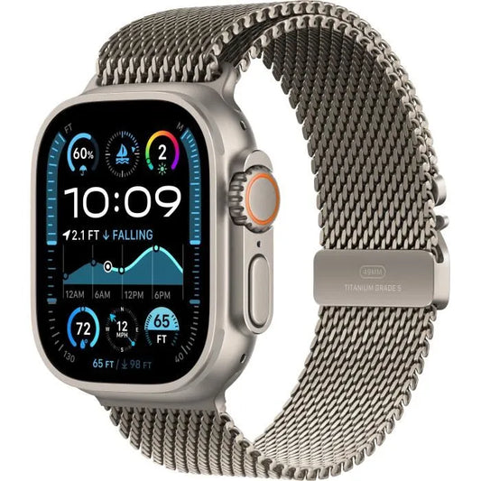 Apple Watch Ultra 2 GPS + Cellular – Boîtier Titane Naturel 49 mm & Bracelet Milanese – Taille M