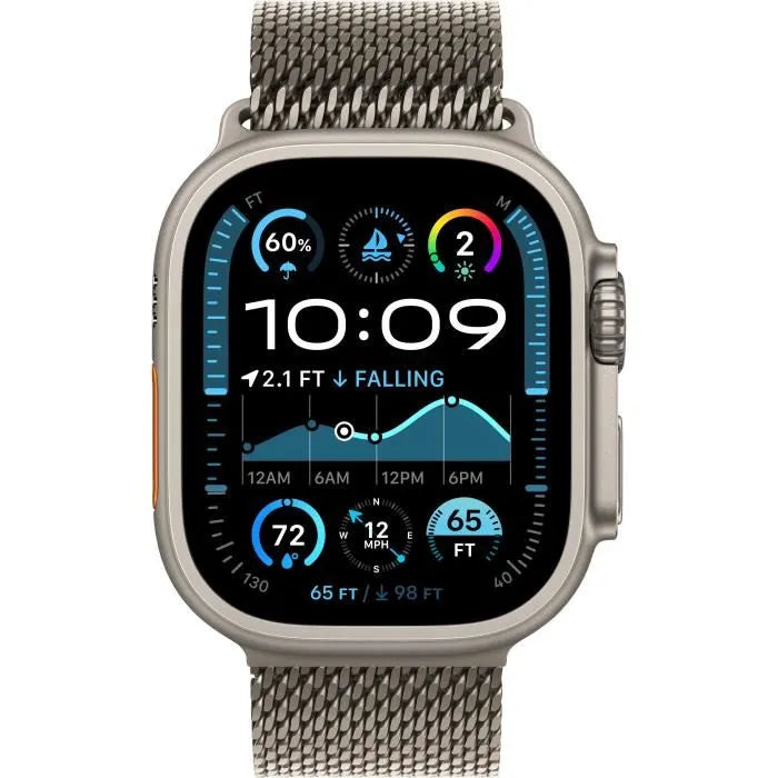 Apple Watch Ultra 2 GPS + Cellular – Boîtier Titane Naturel 49 mm & Bracelet Milanese – Taille M