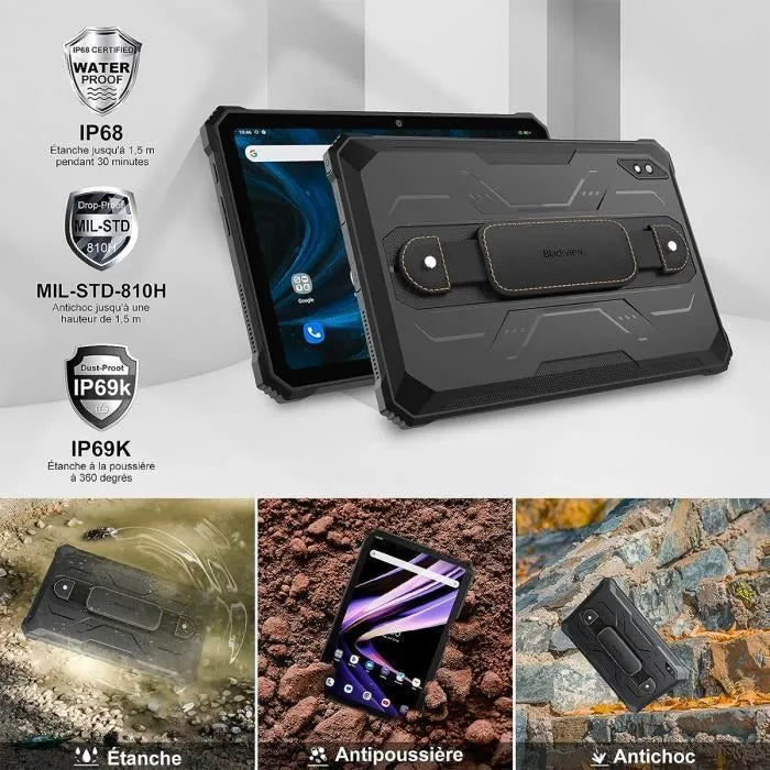 Active 8 Pro – Tablette Puissante Rugged 10,36" avec 16Go RAM, 256Go, Batterie 22000mAh & Double SIM 4G – Noir