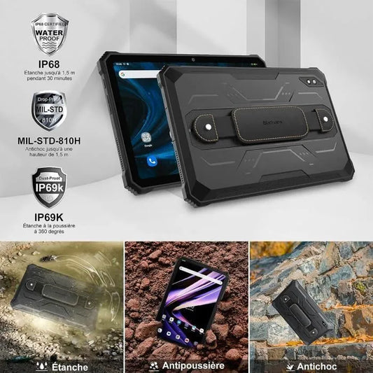 Active 8 Pro – Tablette Puissante Rugged 10,36" avec 16Go RAM, 256Go, Batterie 22000mAh & Double SIM 4G – Noir