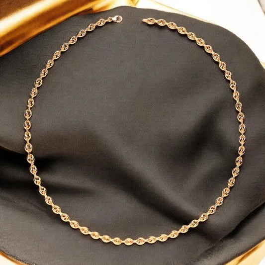 L’Atelier d’Azur – Collier en Or Jaune 750 – Maille Grain de Café – 50 cm