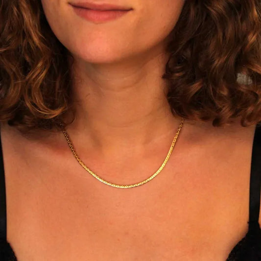 Collier Maille Haricot en Or Jaune 18K 750 – Élégance Féminine
