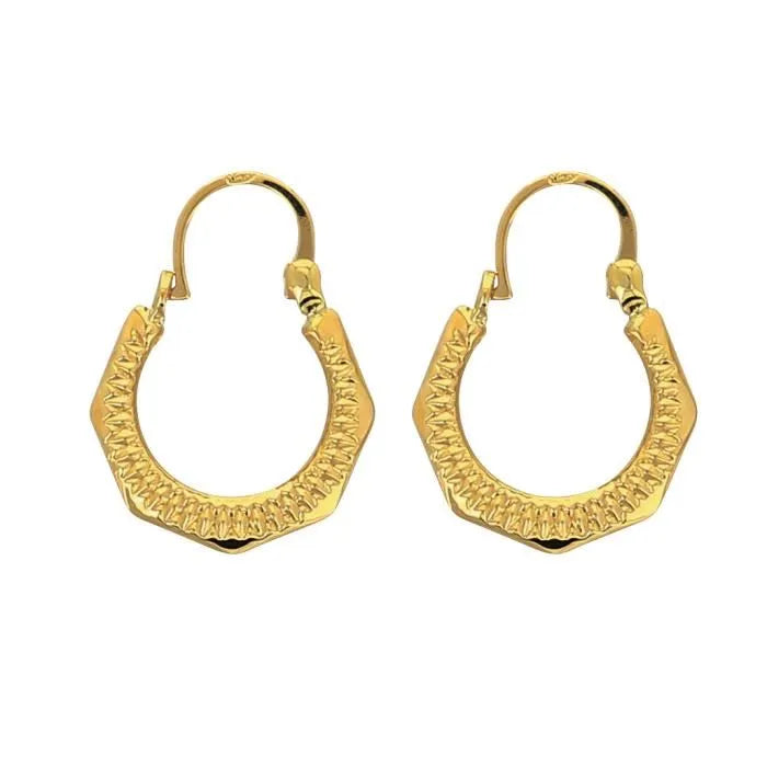 Boucles d’Oreilles Créoles Femme – Or Jaune 750