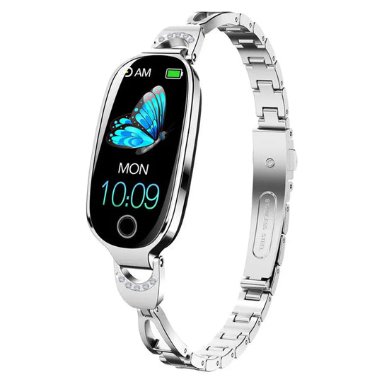 Montre Connectée Femme – Smartwatch Sportive avec Moniteur Cardiaque, Compatible Android & iOS