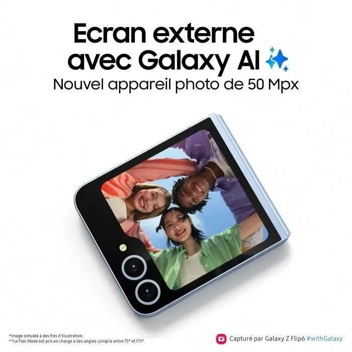 Samsung Galaxy Z Flip6 - Smartphone Pliable 256 Go - Bleu Élégant