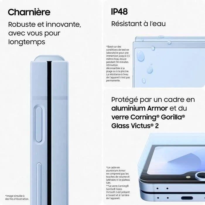Samsung Galaxy Z Flip6 - Smartphone Pliable 256 Go - Bleu Élégant